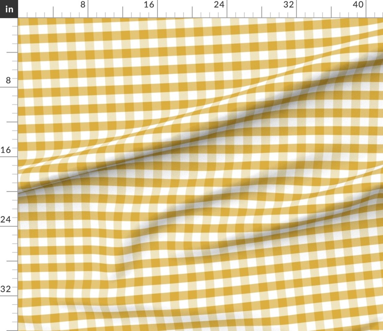 Mustard Gingham Check Tartan Yellow Checks Plaid Custom Printed Fabric by Spoonflower Various Fabrics by the Yard or Fat Quarter